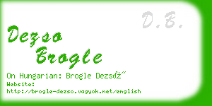 dezso brogle business card